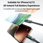 120W Type C Cable Digital Display Car Spring Charging Cord Retractable USB C To Type C Fast Charging Cable for iPhone 17 Xiaomi 3