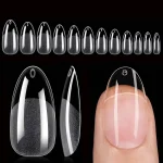 120 Short Almond-Shaped Oval Fake Nail Cutting Kit, Expandable and Complete Covering Nail Glue, French Ballet Shoe Style, Pressed Nail Cover. 2