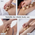 1 Pcs Wooden Massage Roller Tool, Manual Wooden Massager, Wood Back Massage Roller for Neck Leg Back Deep Tissue Muscle Massage 4