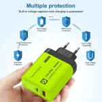 120W USB C 2Ports Charger Kit Green Wall Plug EU/US Adapter Fast Charging For iPhone iPad Samsung Xiaomi USB Type C Data Cables 3