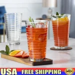 8-Piece Set High-Quality Drinking Glasses Elegant Drinkware Stackable Durable Dishwasher Safe Glasses Home Bar Kitchen Party