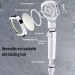 High Pressure Shower Head Water Saving 3 Modes Shower Heads Adjustable One-Key Stop Water Massage Sprayer Bathroom Accessories 5