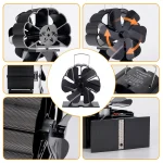 Mini Stove Fan 6Blades Heat Powered Fireplace Fan Log Wood Burner Heater Quiet Eco Hot Fan Home Efficient Heat Distribution 5