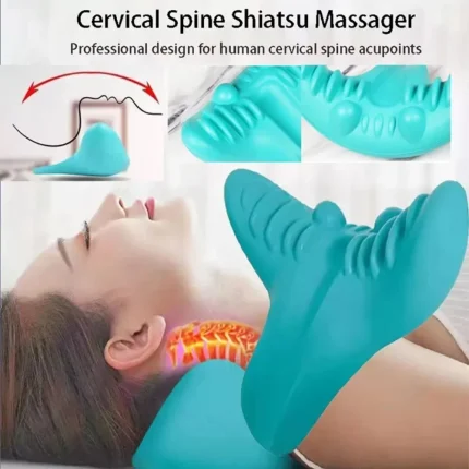 Massage Pillow Cervical Traction Cervical Muscle Relaxer Massager Shoulder Neck Traction Correction for Relief Spine Alignment