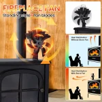 7 Blades Stove Fan Heat Powered Fireplace Fan Log Wood Burner Aluminum Alloy Eco-Fan Quiet Home Warm Efficient Heat Distribution 3
