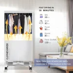 Portable Clothes Dryer with Timer Function for Home and Apartments 60-Inch Large Capacity Laundry Drying Wardrobe Electric Drye 4