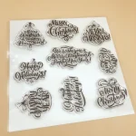 Alinacutle CLEAR STAMPS Christmas Sentiment Scrapbooking Card Album Paper Craft Rubber Roller Transparent Silicon Stamp 20102404 6
