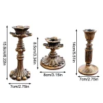 Vintage Taper Candle Holders - Antique Bronze Finish Resin Candle Sticks for Wedding, Dinner Party, Table Centerpiece Decor 3