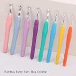Aluminum Crochet Hook Plastic Handle Sewing Knitting Crocheting Needles DIY Yarn Sweater Weave Tools 2mm 3mm 4mm 5mm 6mm 7mm 8mm