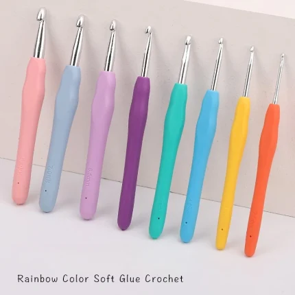 Aluminum Crochet Hook Plastic Handle Sewing Knitting Crocheting Needles DIY Yarn Sweater Weave Tools 2mm 3mm 4mm 5mm 6mm 7mm 8mm
