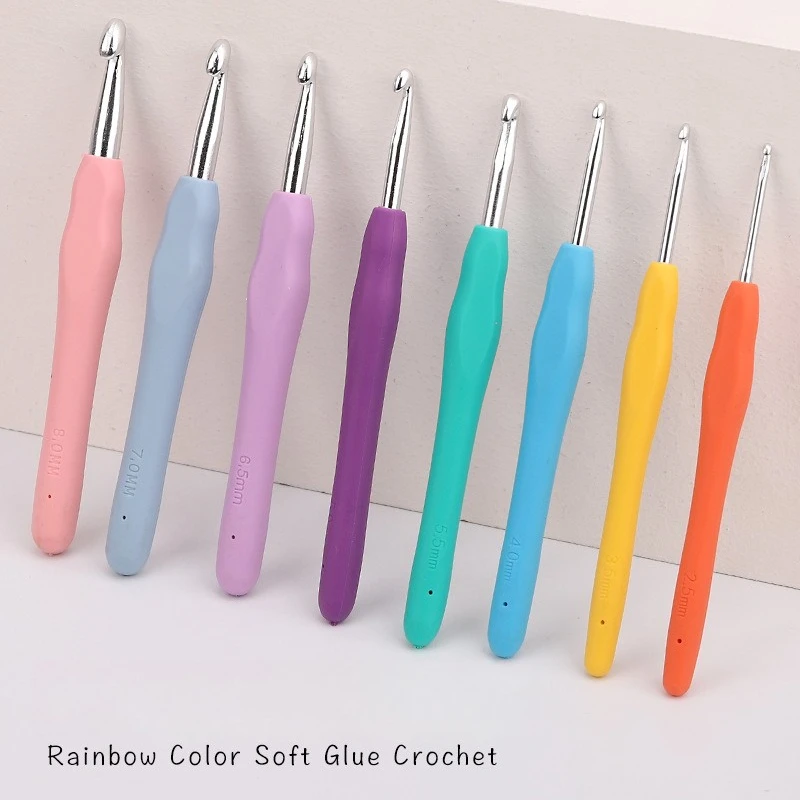 Aluminum Crochet Hook Plastic Handle Sewing Knitting Crocheting Needles DIY Yarn Sweater Weave Tools 2mm 3mm 4mm 5mm 6mm 7mm 8mm Aluminum Crochet Hook Plastic Handle Sewing Knitting Crocheting Needles DIY Yarn Sweater Weave Tools 2mm 3mm 4mm 5mm 6mm 7mm 8mm