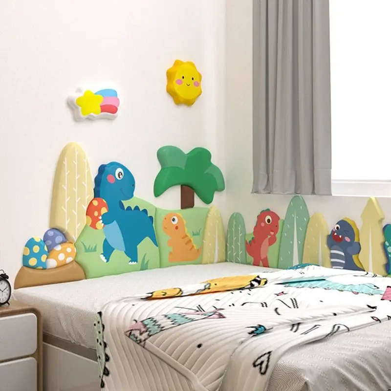 Cartoon Bed Headboard Kids Room Nursery Wall Decor Anti-collision Wall Panels 3D Wall Sticker Cabecero Cama Tete De Lit Cartoon Bed Headboard Kids Room Nursery Wall Decor Anti-collision Wall Panels 3D Wall Sticker Cabecero Cama Tete De Lit
