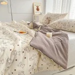 Washed Double Gauze Spring Summer Quilt Queen Grade A Lightweight Comforter Soya Fibre Filling Soft Breathable Summer Blanket 3