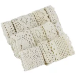 (5Meter/roll) White Beige Cotton Embroidered Lace Net Ribbons Fabric Trim DIY Sewing Handmade Craft Materials 6