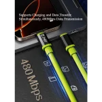 [6 Pack, 2M/ 6.6FT], 240W Fast Charging, Type-C to Type-C Cable, Digital Display Data Cable, Durable Cord for Type-C Phone 4