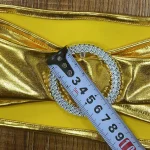 10/50/100pc Wedding Chair Decoration Chair Sashes Bow Shiny Metallic Chair Knot Bands Tie With Round Buckle For Party Banquet 4