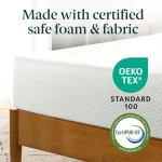 Twin Size Green Tea Memory Foam Mattress 5 Inch, Fiberglass Free Medium Firm Feel, Zoned Pressure Relief Safe Foams 5