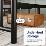 14 Inch Queen Metal Bed Frame with Vintage Headboard, Footboard, Underbed Storage, No Box Spring Needed, Easy Assembly, Black 5