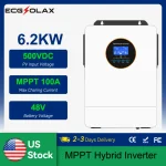 ECGSOLAX Us 6.2KW Hybrid Solar Inverter Pure Sine Wave 48V 120V  240VOff Grid Inverter 100A MPPT Solar Split Phase Inverter