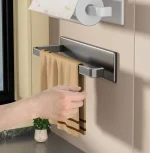 Kitchen paper holder, wall-mounted refrigerator magnetic paper towel holder, side cabinet for storing items, non-drilling fresh 4