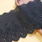 1Y Flower Hollow 11CM Wide Cotton Cloth Lace Trim Fabric Clothes Accessories Cuffs Skirt Hem 5