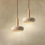 2024 New Hot Selling Pendant Lamps Wabi Sabi Circular Yellow Stone Commercial Home Decoration Restaurant Room LED Droplight 5