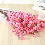 Sakura Artificial Flowers Bouquet for Garden Party Wedding Marriage Decoration Home Room Decor Fake Flowers Table Vase Ornament 3