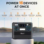Portable Power Station With Hand Truck,Solar Generator with 2400W 6 X AC (4800W Peak), 2048Wh /110V/ 1.5H Fast 6