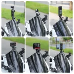 Motorcycle Windshield Mount Clamp Aluminum Clip For GoPro 13 12 Insta360 Go Ultra For DJI Osmo Nano/360/Action 6 5 Pro Pocket 3 6