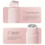 2 in 1 Electric Hair Trimmer for Women Dual Head USB Charging Cordless Wet Dry Body Facial Bikini Shaver Portable 4