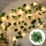 2/5/10M Silk Leaves Fake Creeper Green Leaf Ivy Vine LED String Lights for Home Wedding Hanging Garland Artificial Plants Decor 6