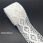 10mm-50mm 2yards White 100%Cotton Lace Ribbon For Apparel Sewing Fabric Trim Cotton Crocheted Lace Ribbon Handmade Accessories 5
