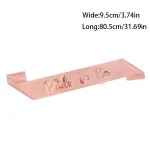1Set Bride To Be Veil Satin Sash Rose Gold Metal Hairband Bridal Shower Wedding Decoration Hen Night Bachelorette Party Supplies 6