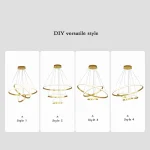 Nordic Simple Circles Pendant Lamp Chandelier LED 3 Rings lights for Dining Bar Living Room Chandelier Loft home decoration 4