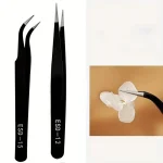 Stainless Steel Curved Straight Eyebrow False Eyelash Tweezers Nail Art Extension Makeup Tool Eeyelashes Tweezers 3
