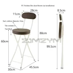 Foldable Chairs Modern Simple Bar Stool Portable Coffee Dining Chairs PU Backrest Fashion Furniture Narrow Space Storage Chairs 4