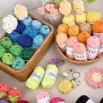 12Color Set Kids DIY Knitting Crochet Yarns Colorful Material For Needlework Sewing Hand Crafting Wool Ball Hat Dolls Soft Sewin 3