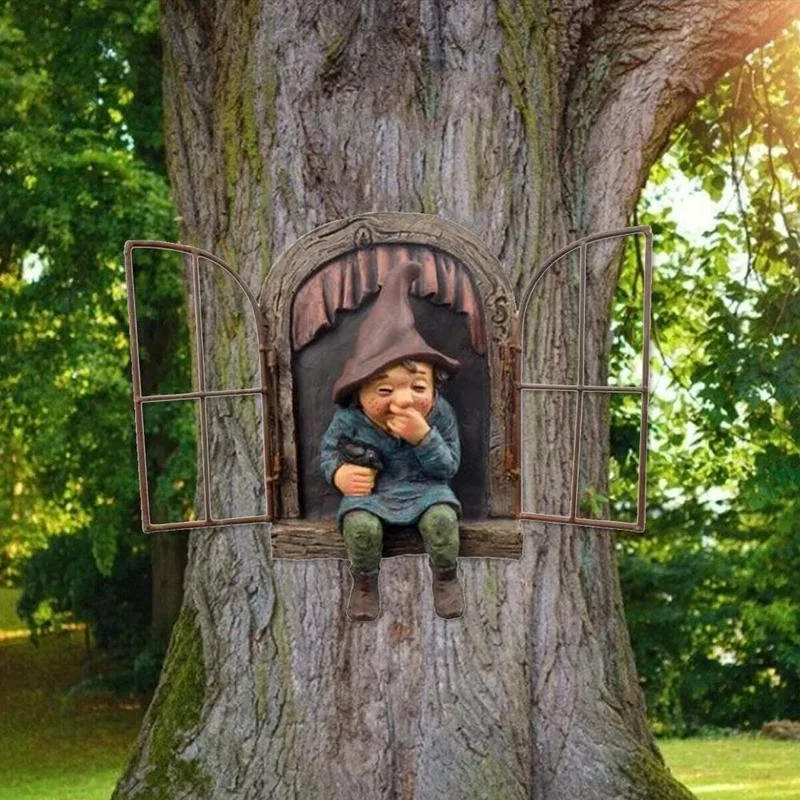 Naughty Garden Statue Elf Go Out Tree Hug Gnome Statue Elf Out The Door Window Tree Hugger Home Yard Tree Decor Naughty Garden Statue Elf Go Out Tree Hug Gnome Statue Elf Out The Door Window Tree Hugger Home Yard Tree Decor