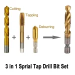 Hex Shank Titanium Plated HSS Screw Thread Metric Tap Drill Bits Screw Machine Compound Tap M3 M4 M5 M6 M8 M10 Hand Tools 5