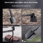 1pc Outdoor Small Foldable Camping Shovel, Multifunctional Hiking Entrenching Tool Portable Shovel 5