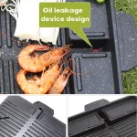 BBQ Grill Pan Plate 32 X 26cm Portable Non-Stick Coating Butane Gas Stove Cooker Plate Rectangle Korean Barbecue Plate 3