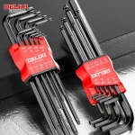 DELIXI ELECTRIC Allen Key Set，Allen Hex Wrench Screwdriver Set With Sleev Universal Torque Long Metric,for Motorcycles, Bicycles 6