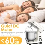 BioloMix Kitchen Food Stand Mixer, Blender, Quiet Motor, Cream Egg Whisk, Whip Dough Kneader, 6-Speed, 1200 W, 6 L, DC 3