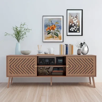 TV Stand Cabinets Modern Entertainment Center with Storage for TV up to 70 Inch, TV Stand with Storage for Living Room