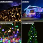 8 Mode Crystal Globe Ball Solar String Lights  Outdoor Waterproof Solar Powered Patio Light for Garden Party Decor 3