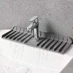 Sink kitchen countertop drying pad silicone faucet pad dishwashing soap sponge holder kitchen sink splash proof drainage pa 2