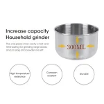 Mini Electric Grinder 300ml Ultrafine Pulverizer for Baby Food Coffee Spice Pepper Grain Mill with 2/4 Blades Household Use 4