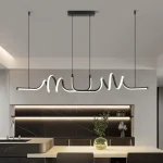 Pendant Light Black LED Chandelier Modern Minimalist Dining Room Lighting Fixture Hanging Lamp Kitchen Living Room Home Decor 3