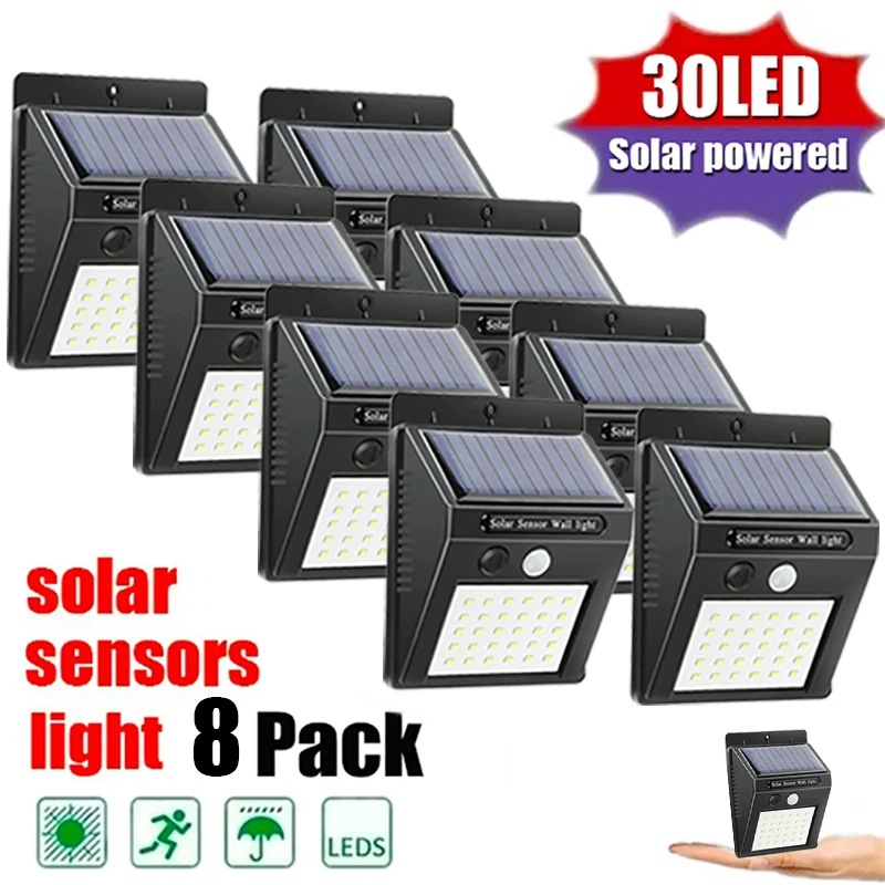 6/30 LED Solar Light PIR Motion Sensor Wall Light Outdoor Solar Lamp Waterproof Solar Powered Sunlight Street Lamp Garden Decor 6/30 LED Solar Light PIR Motion Sensor Wall Light Outdoor Solar Lamp Waterproof Solar Powered Sunlight Street Lamp Garden Decor