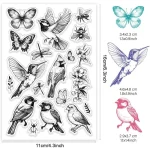 Flowers Birds Insects Clear Stamp Custom Silicone Clear Stamps Butterflies Stamps for DIY Scrapbooking Photo Album Decorative 2